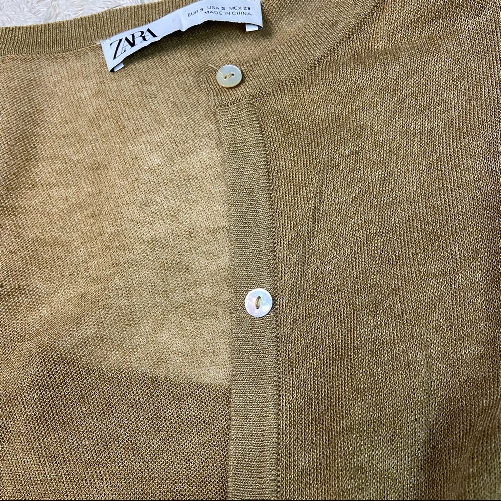 Zara Linen Blend Button Down Lightweight Cardigan Size Small - Picture 13 of 15